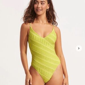 Seafolly Lime Textured One-Piece Swimsuit